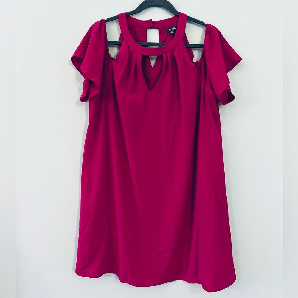 Lily Rose Fuchsia Cold Shoulder Dress